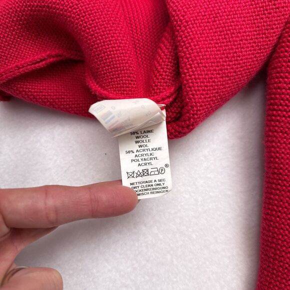 Saint James Sweater Womens Size 6 Red Buckle Wool Blend Knit Collared France - Picture 7 of 10